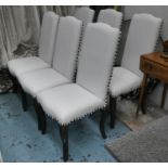 DINING CHAIRS, a set of six, French style, 107cm H. (6)
