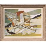 NICOLAS DE STAEL 'Abstract', in colours, quadrichrome, 45cm x 60cm, vintage French frame.