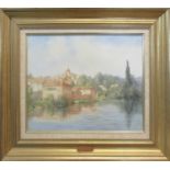 DIANA BOWEN 'Availles Limouzine, France', oil on canvas, signed lower right, 35cm x 45cm, framed.