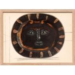PABLO PICASSO 'Visage brun', study for a ceramic plate, 27cm x 37cm.