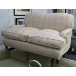 HOWARD STYLE SOFA, checked fabric upholstered, 145cm x 91cm H.