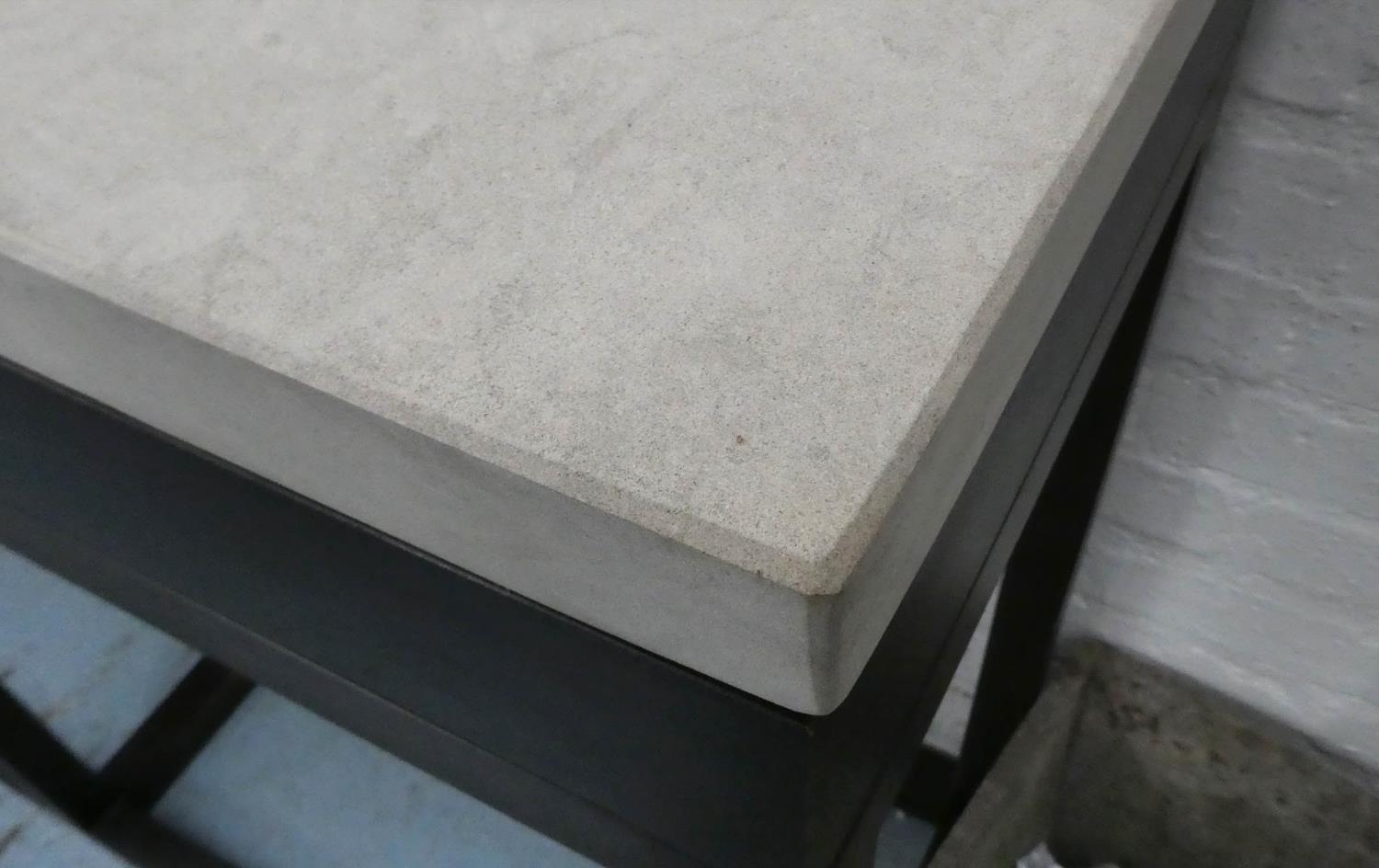 CONSOLE TABLE, contemporary design, stone top, 140cm x 40cm x 91cm. - Image 3 of 4