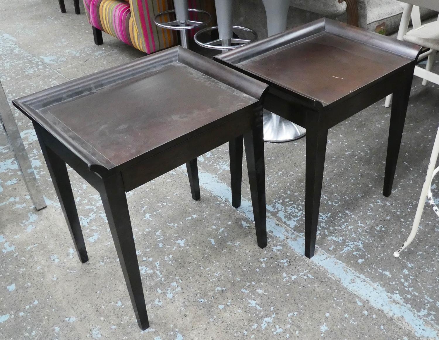 SIDE TABLES, a pair, with drawers, 58cm x 45cm x 65cm. (2) (scratches to tops)