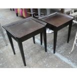 SIDE TABLES, a pair, with drawers, 58cm x 45cm x 65cm. (2) (scratches to tops)