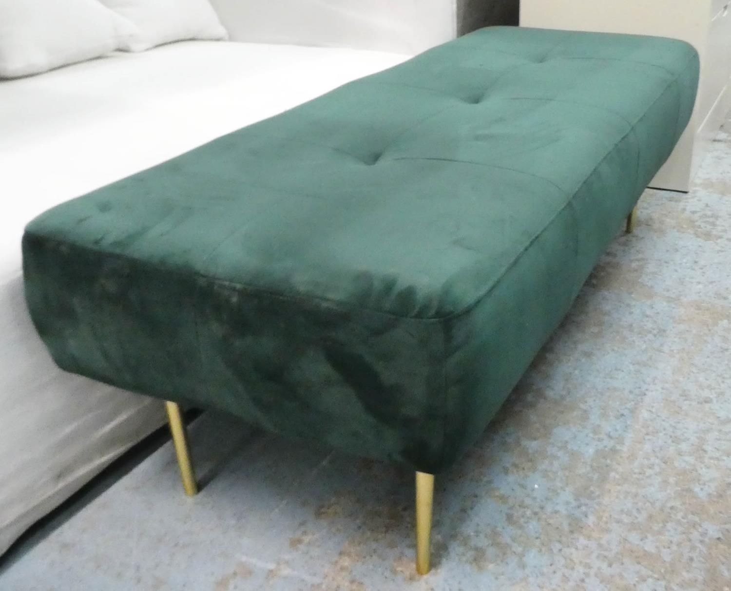 SWOON KOHL BENCH, green velvet, 150cm x 60cm x 50cm approx.