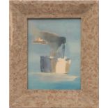 NICOLAS DE STAEL 'Bateau', quadrichrome on board, 18cm x 24cm, vintage French frame.