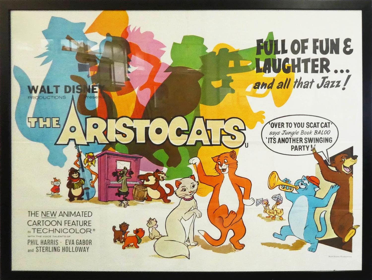 Original 1970's 'ARISTOCATS' colour movie poster, printed in England by Lonsdale & Bartholomew