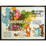 Original 1970's 'ARISTOCATS' colour movie poster, printed in England by Lonsdale & Bartholomew