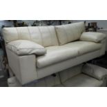 FENDI CASA SOFA, ivory leather finish, 236cm W.