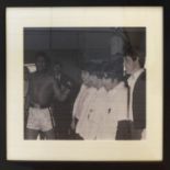 MOHAMED ALI WITH THE BEATLES, Miami Feb 1964 photograph numbered, 35cm x 45cm, framed.