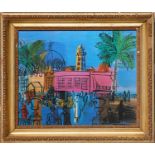 RAOUL DUFY 'Nice pier and promenade', quadrichrome, 40cm x 50cm.