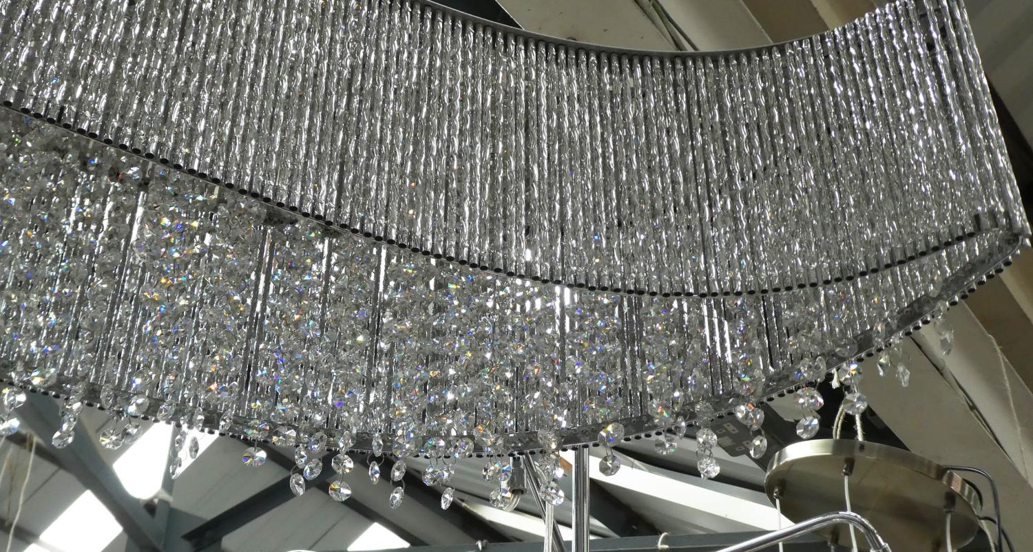 WAVE CHANDELIER, contemporary design, with crystal detail, 55cm drop. - Image 2 of 3