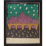 JIRI VOTRUBA (Czech b. 1946) 'Prague', 1993, silkscreen print, signed, 70cm x 60cm, framed and