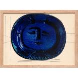 PABLO PICASSO 'Visage cobalt', study for a ceramic plate, 27cm x 37cm.