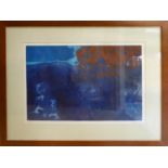 NINO CORDIO (Italian 1937-2000) 'Blue', colour engraving, signed, dated '71 and numbered 28/454 in