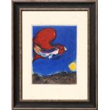 MARC CHAGALL 'Femme et oiseau', lithograph, printed by Maeght, 27cm x 20cm.