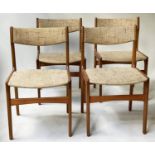 DINING CHAIRS, a set of four, 1970's Danish teak, 82cm H. (4)