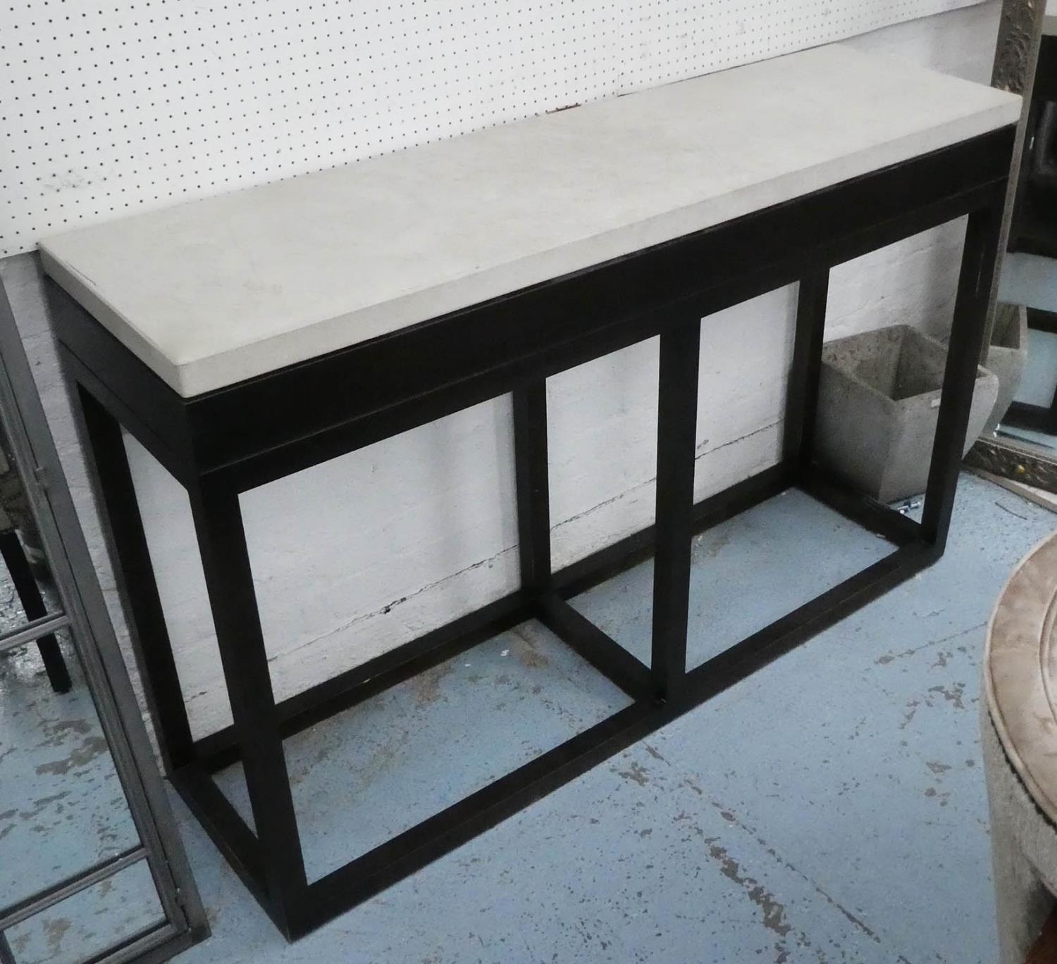 CONSOLE TABLE, contemporary design, stone top, 140cm x 40cm x 91cm.