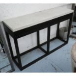 CONSOLE TABLE, contemporary design, stone top, 140cm x 40cm x 91cm.