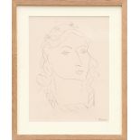 HENRI MATISSE 'Portrait of a Woman - O11', 1943, rare collotype, Edition: 30, printed by Martin