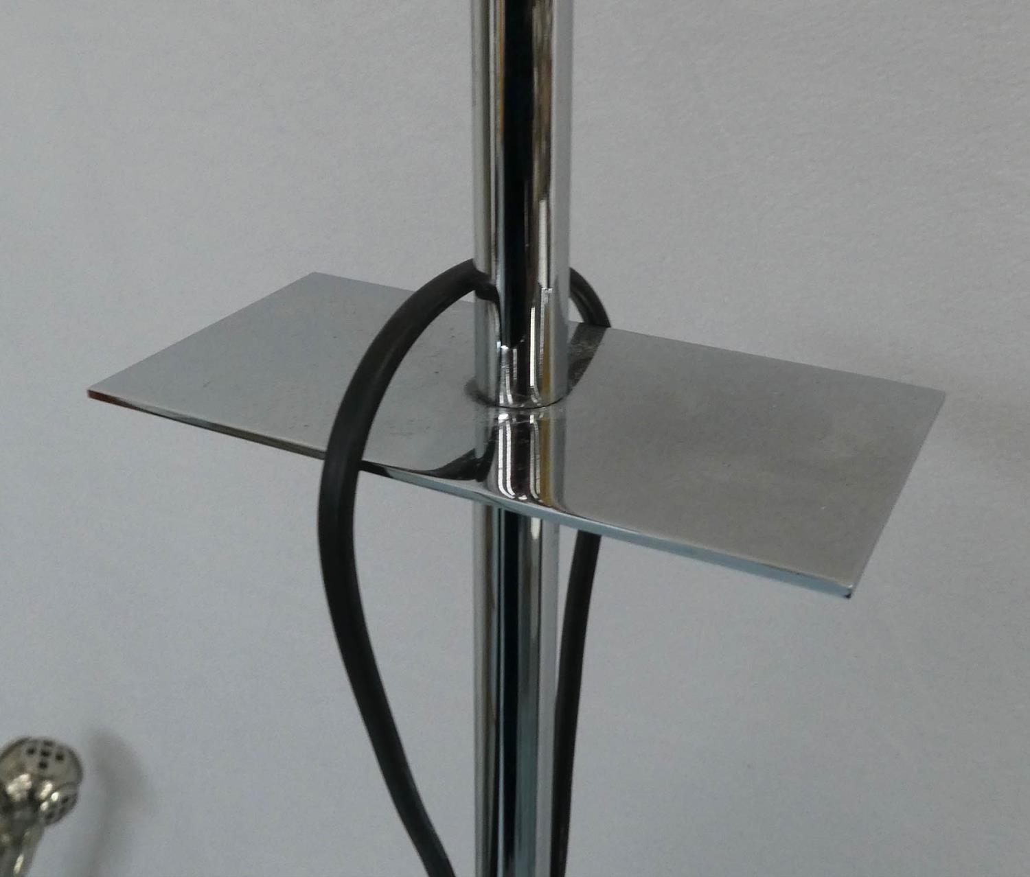 FLOOR LAMPS, a pair, contemporary polished metal, 175cm H. (2) - Image 5 of 5