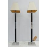 MODENATURE TABLE LAMPS, a pair, with shades, 92cm H. (2)