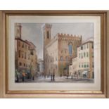 JAMES JOHN MACKEN (1950-2016) 'Museum Bargello, Florence', watercolour, 25cm x 36cm, signed and