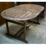 ROYAL CRAFT GARDEN SET, comprising a table, weathered hardwood with two retractable leaves, 75cm H x