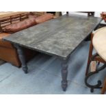 FARMHOUSE DINING TABLE, zinc top, grey painted base, 200cm x 102cm x 74cm.