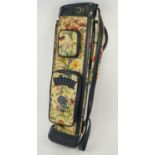 GUCCI VINTAGE FLORA GOLF BAG, iconic floral canvas pattern, blue leather trims and handle, gold tone