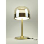 TABLE LAMP, 1950's Italian style, gilt metal with glass dome detail, 45cm H approx.