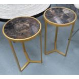 ANDREW MARTIN HUNTER SIDE TABLES, 33cm Diam x 56.5cm H.