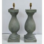 BALUSTER TABLE LAMPS, a pair, 58cm H. (2)
