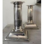 CANDLESTICKS, a pair, silver Sheffield 1902, Walker and Hall, 13cm H. (2)