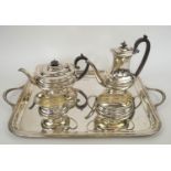 SILVER TEA AND COFFEE SERVICE, by James Dixon and Sons, Sheffield 1977, including a teapot, coffee