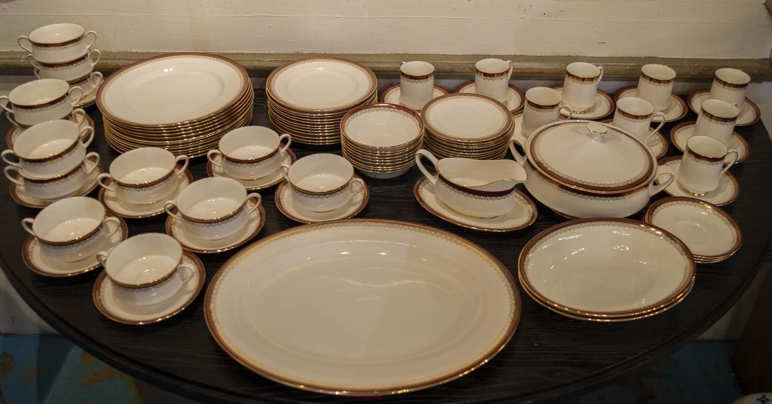 ROYAL ALBERT PARAGON PART DINNER AND TEA SERVICE, 'Holyrood' pattern, thirteen dinner plates, twelve