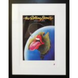 ROLLING STONES, 1973 Australian Tour, lithographic poster with embossed official tongue logo lower