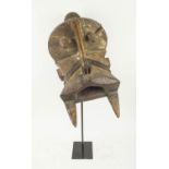 IGBO ELEPHANT MASK, from Nigeria, carved wood, used at masquerades and dry season festivals, 85cm H.