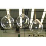 JIM LAWRENCE CEILING PENDANT LIGHTS, a set of three, 75cm drop approx. (3)