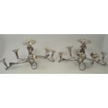 EPERGNE TABLE CENTREPIECE, a pair, circa 1900 Art Nouveau, silver plated by Pearce and Sons