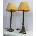 PORTA ROMANA TABLE LAMPS, a pair, with shades, 83cm H. (2)