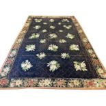 ANTIQUE NEEDLEPOINT CARPET, 380cm x 245cm.