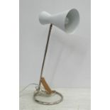 DESK LAMP, 1960's style white painted metal, 63cm H.