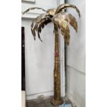 MAISON JANSEN STYLE PALM TREE FLOOR LAMP, gilt metal, 240cm H.(requires fixing or weighting as top
