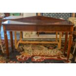 SERVING TABLE, Victorian mahogany with a pediment back above one dummy and one real drawer on