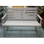 RUSTIC GARDEN BENCH, matching previous lot, 122cm W.