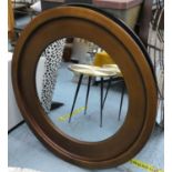 CIRCULAR WALL MIRRORS, a pair, contemporary gilt metal frames, 88cm Diam. (2)