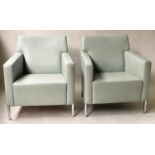 MOROSO STEEL CHAIRS, a pair, by Enrico Franzolini, 72cm W. (2)