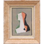 HENRI LAURENS 'Cubist pochoir', 1929, ref: Moreau, 17cm x 13cm, vintage French frame.