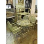 GARDEN SET, including table and four chairs, 1950's French style painted metal. (5) (some